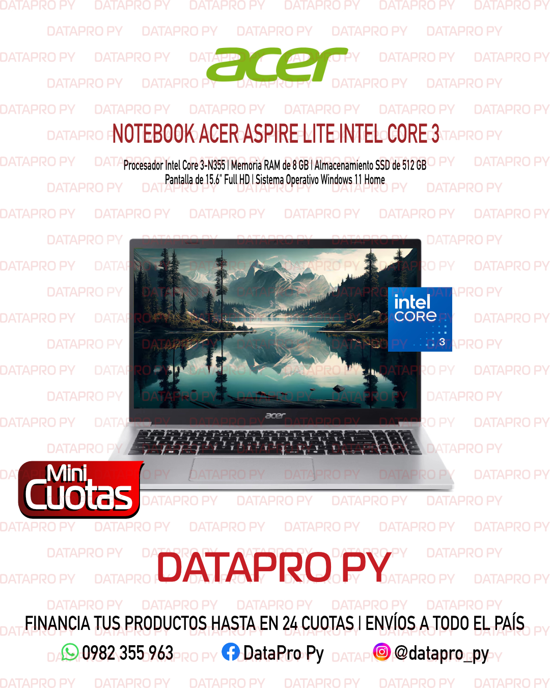 Notebook Acer Aspire Lite Intel Core 3 Notebook Acer Aspire Lite Intel Core 3
